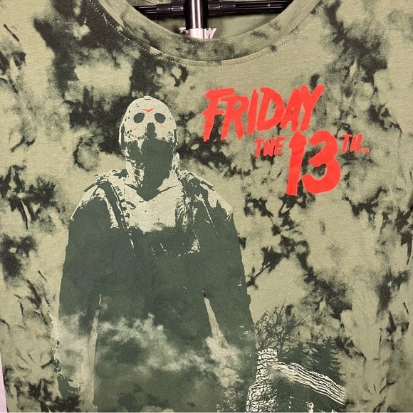 Friday the 13th Camo Green Graphic Tee, womens size XXL - Picture 2 of 4